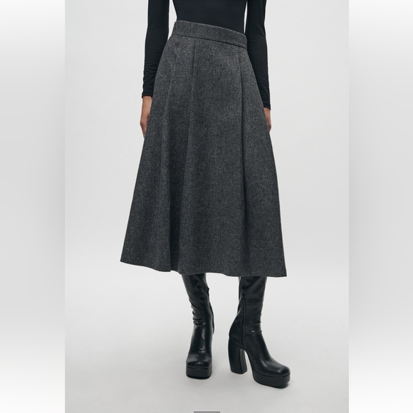 ZARA WOOL BLEND MIDI SKIRT ZW COLLECTION - Picture 8 of 16